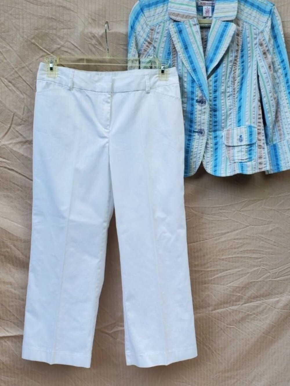 NINE & CO. White Cotton Stretch Straight Leg Pants Size 10 NWOT